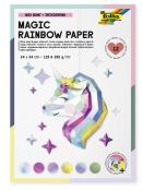 FOLIA Magic Rainbow Paper Block 24 x 34 cm 12 Bl. mehrere Farben