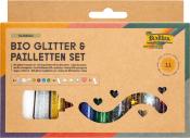 FOLIA BIO Glitter-Set 10 Dosen Dekomaterial inklusive Deko-Kleber 90 g mehrere Farben