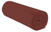Rolle aus braunem Material. Die Oberfläche ist glatt und gleichmäßig. Die Rolle ist aufgerollt und hat einen sichtbaren Kern.