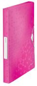 LEITZ Heftbox mit Gummizug WOW A4 pink 