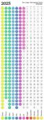 Domberger Calendars - Der Lange Springende Punkt: Das Original weiß 2025, 36x98cm, Wandkalender bestehend aus zwei Bögen, 365 gestanzte Punkte, farbenprächtig und bunt, deutsches Kalendarium