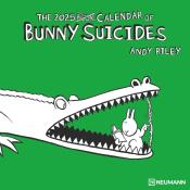 N NEUMANNVERLAGE - Bunny Suicides 2025 Broschürenkalender, 30x30cm, Wandkalender mit lustigen Illustrationen, internationalen Feiertagen und Mondphasen, viel Platz für Notizen