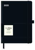 N NEUMANNVERLAGE - Black 2025 Cool Diary, 16x22cm, Taschenkalender mit Banderole und Lesebändchen, Tasche für Visitenkarte, Jahres- und Monatsübersicht, Mondphasen und internationales Kalend