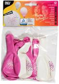 Packung mit 12 Luftballons in pink und weiß. Auf den Ballons steht 'It's a Girl'.