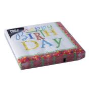 PAPSTAR Servietten Happy Birthday 33 x 33 cm 20 Stück bunt