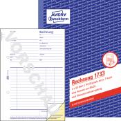 Rechnungsvorlage mit Feldern für Absender, Empfänger und Rechnungsdetails. Enthält mehrere Kopien und ist für Selbstbeschriftung geeignet.