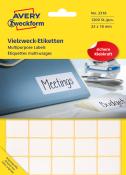 Packung mit vielseitigen Etiketten. Auf einem Ordner steht das Wort 'Meetings'.