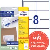 Packung mit Universal-Etiketten von Avery. Enthält 200 Etiketten in der Größe 97 x 67,7 mm.