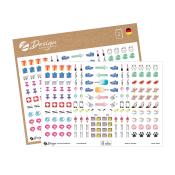 AVERY ZWECKFORM Z-Design Trend Sticker Lettering Icons 328 Sticker mehrfarbig