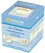 Kartonverpackung mit 30 Stickern. Beschriftungssets für selbstgemachte Produkte.