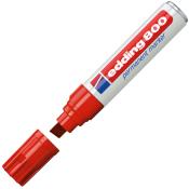 roter Permanentmarker. Kappe abgenommen. Markierungsspitze sichtbar. Hersteller: Edding, Modell 800.