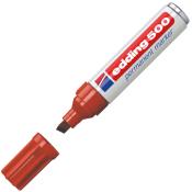 Roter Permanentmarker mit breiter Spitze. Der Deckel ist abgenommen.