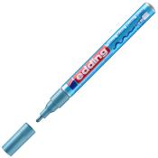 blauer Edding Marker mit einer feinen Spitze. Geeignet für Glas, Metall, Plastik und Papier.