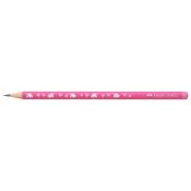 Rosa Bleistift mit Einhorn- und Herzmotiven. Marke Faber-Castell.