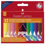 Faber-Castell Radierbare Kreide - Jumbo GRIP, 12 Stück 