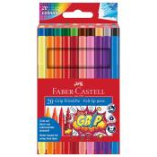 FABER-CASTELL Filzstifte GRIP Colour Marker 20 Stück im Etui mehrfarbig