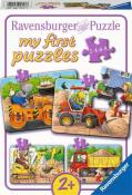 RAVENSBURGER Kinderpuzzle Tiere auf der Baustelle 4 Puzzles bunt