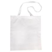 weiße Stofftasche mit langen Trägern. Schlicht und ohne Muster.
