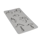 Silikonform mit verschiedenen Blatt- und Pilzformen. Ideal für Backen oder Basteln.