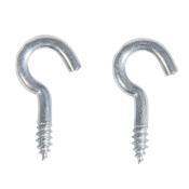 Zwei metallene Haken mit Schraubengewinde. Sie sind in einer S-Form gebogen.