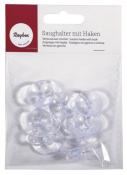Transparente Saugnäpfe mit Haken. Verpackung enthält mehrere Stück. Ideal für Befestigungen.