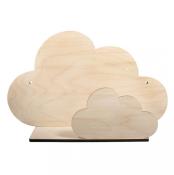 Holzdekoration in Wolkenform. Zwei Wolken in unterschiedlichen Größen, naturbelassen.