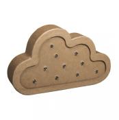 Dekoratives Objekt in Form einer Wolke. Aus braunem Material mit kleinen Metallknöpfen.