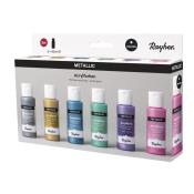 RAYHER Acrylfarben-Set Metallic 6 x 60 ml