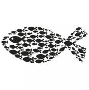 Stempel Fisch 4 x 9 cm braun