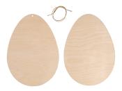 Zwei ovale Holzplatten in Eiform. Eine Schnur zum Aufhängen ist ebenfalls vorhanden.
