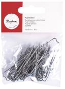 Verpackung mit 50 metallischen Patenthaftern. Sie sind gebogen und für florale Dekoration geeignet.