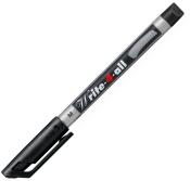 Schwarzer Permanentmarker mit mittlerer Spitze. Beschriftung 'Write-4.all' auf dem Körper.