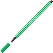 Grüner Filzstift mit schwarzem Deckel. Der Stift hat eine dicke Spitze.
