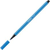 blauer Filzstift mit schwarzem Deckel. Auf dem Stift steht 'STABILO Pen 68'.