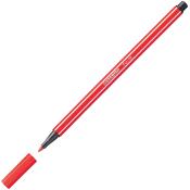 roter Filzstift mit schwarzem Deckel. Der Stift hat eine runde Form und ist für das Zeichnen geeignet.