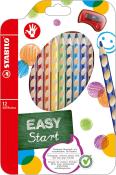 STABILO Ergonomischer Buntstift für Rechtshänder EASYcolors 12er Pack mit Spitzer
