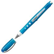 blauer Stift mit Kappe und feiner Spitze. Ergonomisches Design mit runder Form.