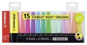 STABILO Textmarker BOSS ORIGINAL 15er Tischset 