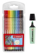 STABILO Fasermaler Pen 68 10 Stück mehrere Farben inkl. Leuchtmarker BOSS