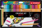 STABILO Creative Set Arty 18x Pen 68 18x Point 88 mehrere Farben