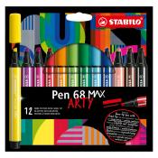 STABILO Pen 68 MAX Arty 12er-Etui mehrere Farben