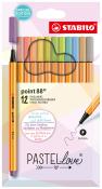 STABILO Fineliner point 88 Pastellove 12er Etui