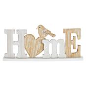 Standdeko Schriftzug Home aus Holz weiß/braun