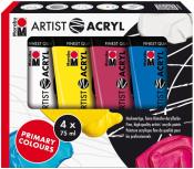 Marabu Artist Acryl - Primary Colours, 4er Set 