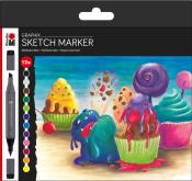 MARABU Sketch Marker Graphix - Sugarholic 12 Stück mehrere Farben