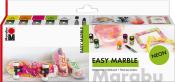 Marabu Marmorierfarbe-Set Easy Marble Neon, 5 x 15 ml, inkl. Permanentmarker