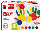 MARABU Kids Fingerfarbe Set mit 6 leuchtenden Farben á 35 ml 