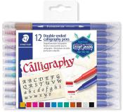 STAEDTLER® Doppelfasermaler Calligraphy 12 Stück mehrere Farben