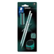 STAEDTLER Schreib-Set Bleistifte, Spitzer, Radierer türkis