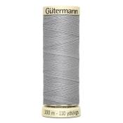 Grau-spool mit Nähgarn. 100 Meter lang. Aufgerollt, gleichmäßige Struktur.